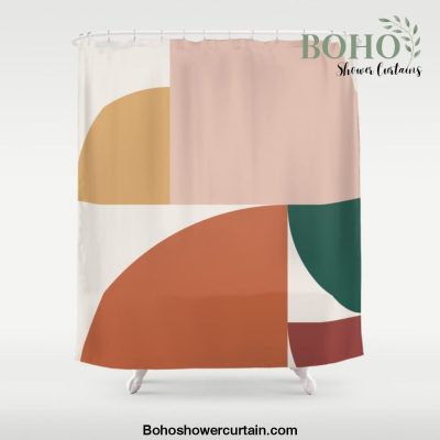 Abstract Geometric 10 Shower Curtain Offical Boho Shower Curtain Merch