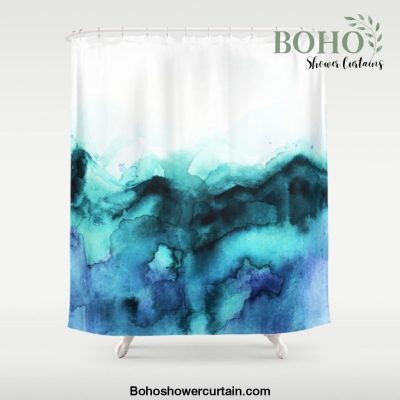 Abstract teal purple watercolor Shower Curtain Offical Boho Shower Curtain Merch