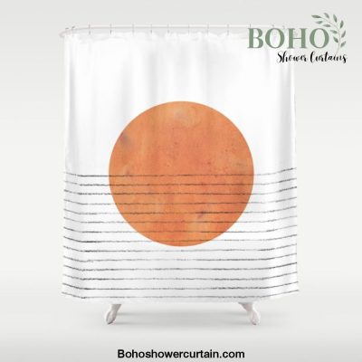 Abstract terracotta sun Shower Curtain Offical Boho Shower Curtain Merch
