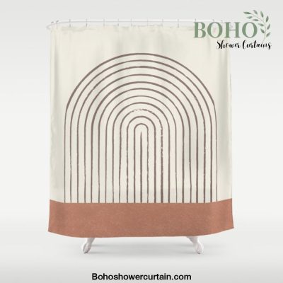 Arch Gray Pink Shower Curtain Offical Boho Shower Curtain Merch