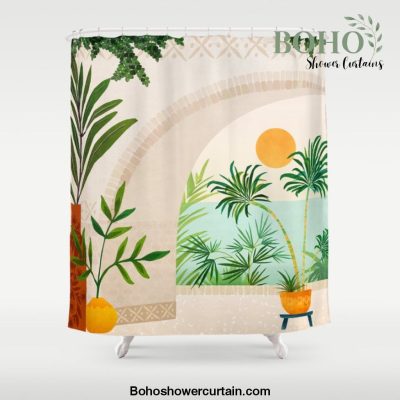 Baja Seaside Landscape Shower Curtain Offical Boho Shower Curtain Merch