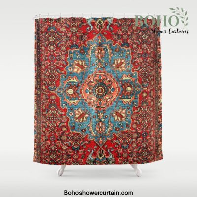 Bidjar Antique Kurdish Northwest Persian Rug Print Shower Curtain Offical Boho Shower Curtain Merch