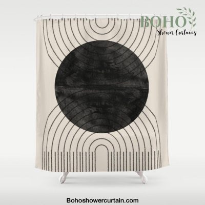 Black Geometric Arch Shower Curtain Offical Boho Shower Curtain Merch