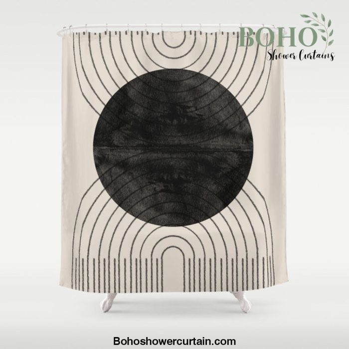 Black Geometric Arch Shower Curtain Offical Boho Shower Curtain Merch