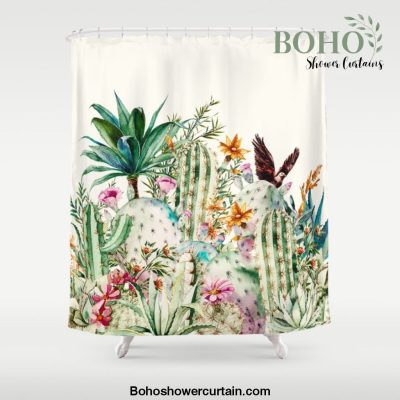 Blooming in the cactus Shower Curtain Offical Boho Shower Curtain Merch