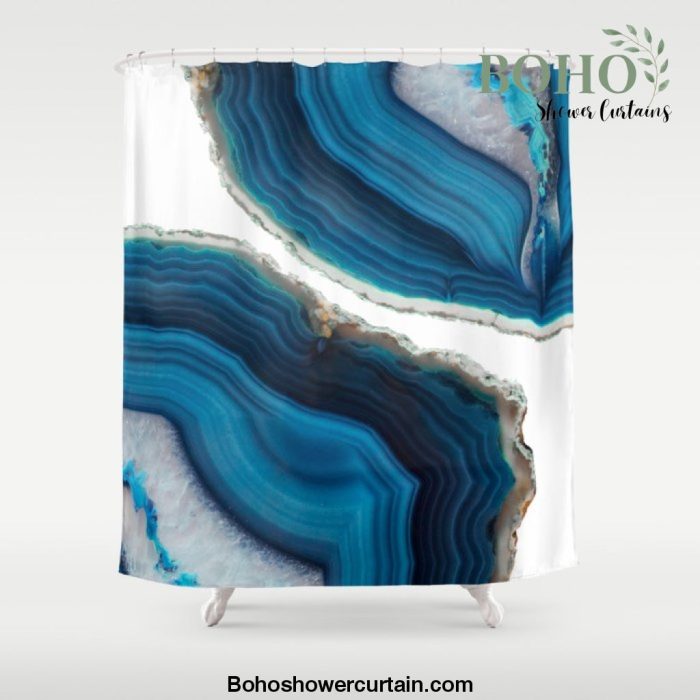 Blue Agate Shower Curtain Offical Boho Shower Curtain Merch