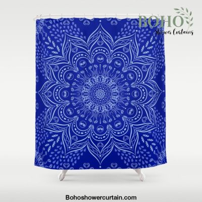 Blue Boho Mandala Shower Curtain Offical Boho Shower Curtain Merch