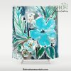 BLUE HAWAII HIBISCUS Shower Curtain Offical Boho Shower Curtain Merch