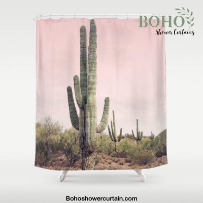 Blush Sky Cactus Shower Curtain Offical Boho Shower Curtain Merch