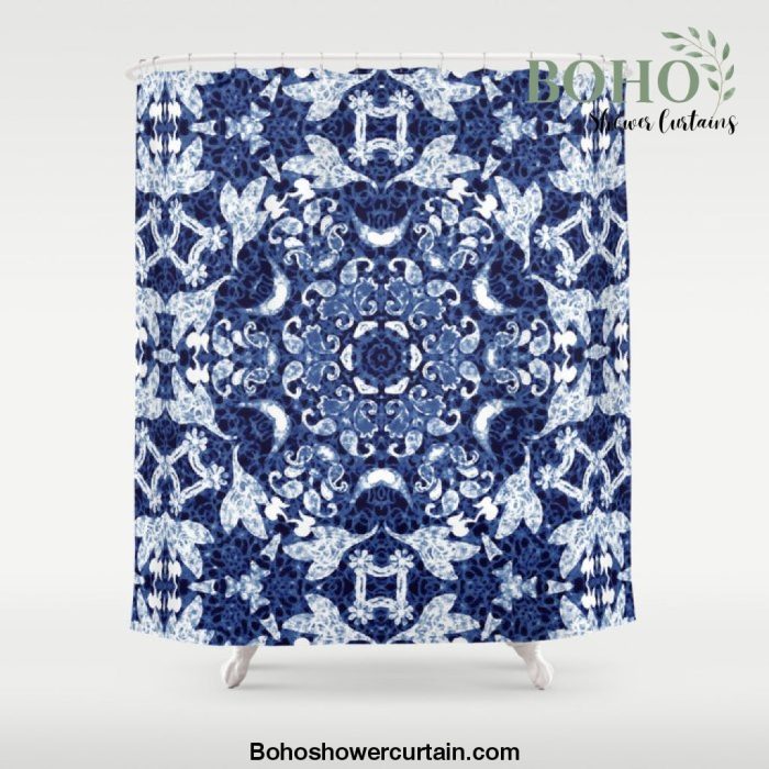 Boho Blue Medallion Shower Curtain Offical Boho Shower Curtain Merch