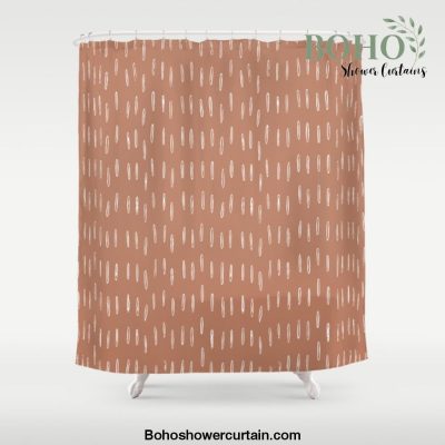 Boho Raindrops Abstract Pattern, Terracotta Shower Curtain Offical Boho Shower Curtain Merch