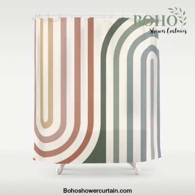 Bold Curvature Stripes VII Shower Curtain Offical Boho Shower Curtain Merch