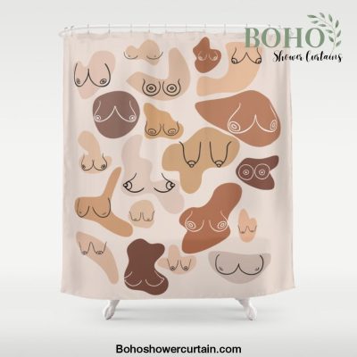 Boobs Feminine Aesthetic Art Shower Curtain Offical Boho Shower Curtain Merch