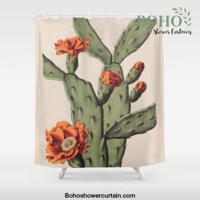 Botanical Cactus Shower Curtain Offical Boho Shower Curtain Merch