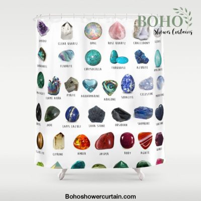 crystals gemstones identification Shower Curtain Offical Boho Shower Curtain Merch