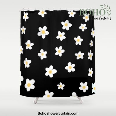 Daisies doodle pattern Shower Curtain Offical Boho Shower Curtain Merch