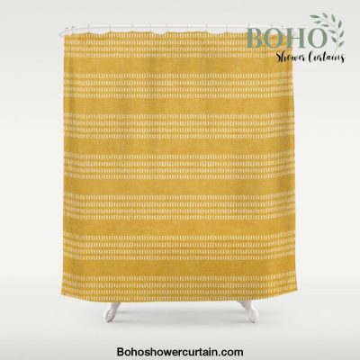 farmhouse stitch - gold Shower Curtain Offical Boho Shower Curtain Merch