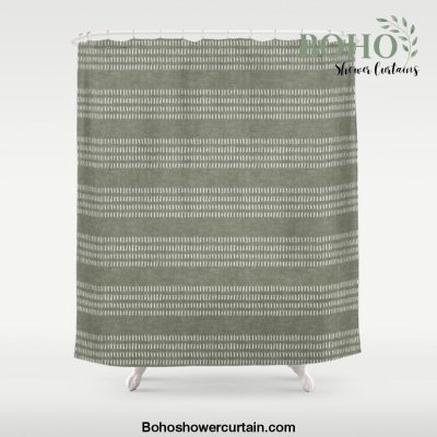 farmhouse stitch - olive Shower Curtain Offical Boho Shower Curtain Merch