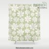 Floral Daisy Pattern - Green Shower Curtain Offical Boho Shower Curtain Merch