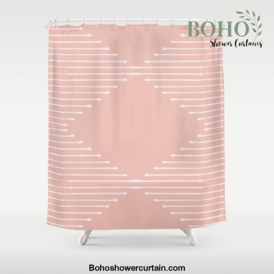 Geo (Blush) Shower Curtain Offical Boho Shower Curtain Merch