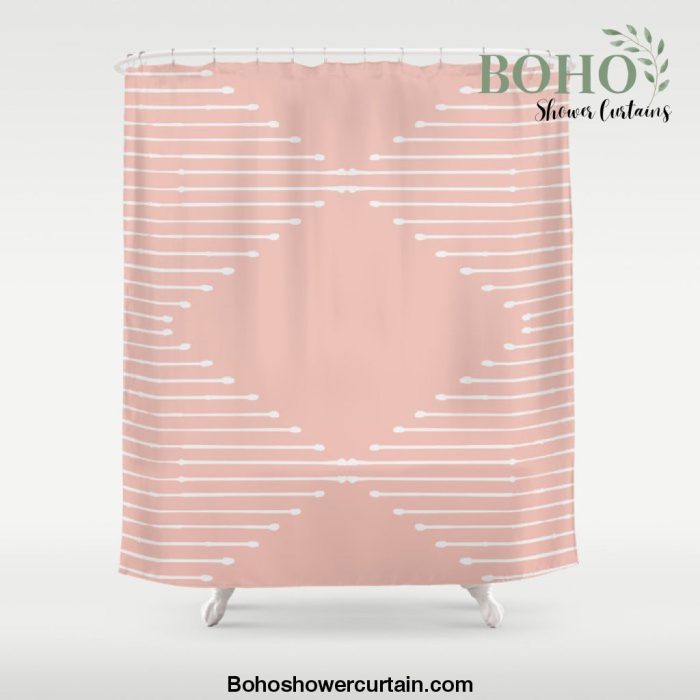 Geo (Blush) Shower Curtain Offical Boho Shower Curtain Merch