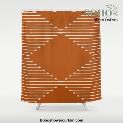 Geo (Rust) Shower Curtain Offical Boho Shower Curtain Merch