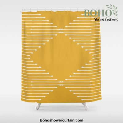 Geo (Yellow) Shower Curtain Offical Boho Shower Curtain Merch