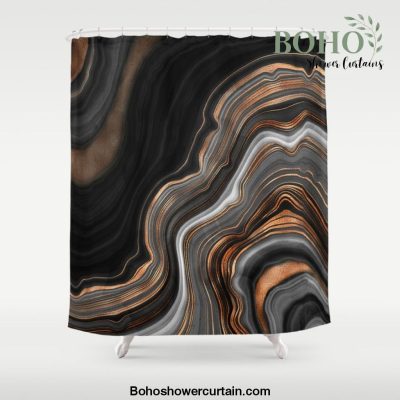 Glowing Marble Waves Shower Curtain Offical Boho Shower Curtain Merch