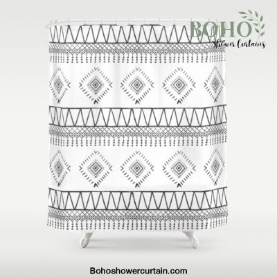 Gray Boho Aztec Shower Curtain Offical Boho Shower Curtain Merch