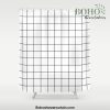 Grid Pattern Stripes Lines Black and White Minimalist Geometric Stripe Line Shower Curtain Offical Boho Shower Curtain Merch