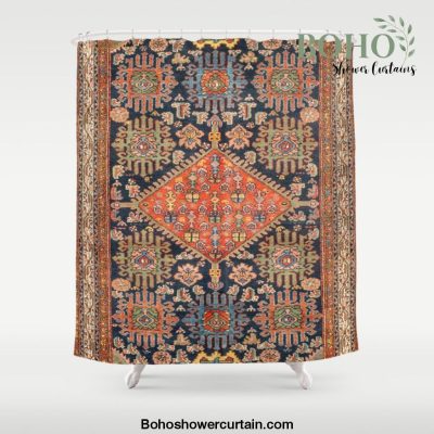 Hamadan Antique West Persian Rug Print Shower Curtain Offical Boho Shower Curtain Merch