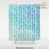 Handpainted Herringbone Chevron pattern - small - teal watercolor on white Shower Curtain Offical Boho Shower Curtain Merch