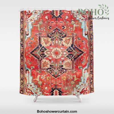 Heriz Azerbaijan Northwest Persian Rug Print Shower Curtain Offical Boho Shower Curtain Merch