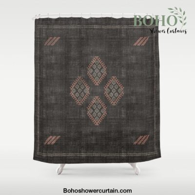 Kilim in Black and Pink Shower Curtain Offical Boho Shower Curtain Merch