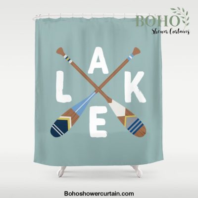 LAKE LIFE Painted Paddle Oars Shower Curtain Offical Boho Shower Curtain Merch