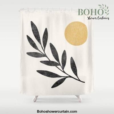Leaf Sun 1 - Gold Black Shower Curtain Offical Boho Shower Curtain Merch