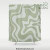 Liquid Swirl Retro Abstract Pattern in Sage Green and Light Sage Gray Shower Curtain Offical Boho Shower Curtain Merch