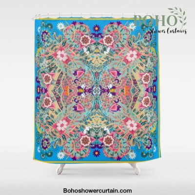 Mandala - Turquoise Boho Shower Curtain Offical Boho Shower Curtain Merch