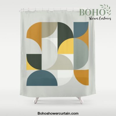 Mid Century Geometric 13 Shower Curtain Offical Boho Shower Curtain Merch