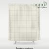 Minimal Grid - Greige Shower Curtain Offical Boho Shower Curtain Merch