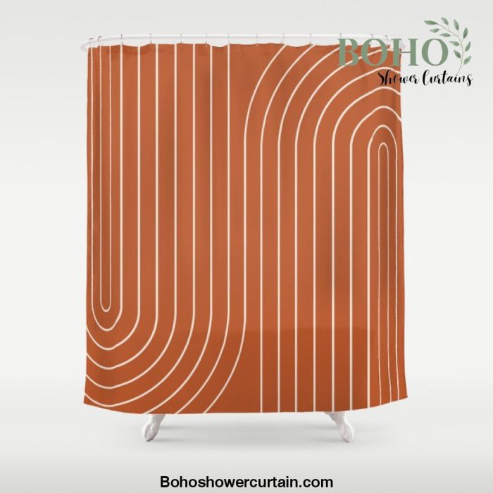 Minimal Line Curvature IX Shower Curtain Offical Boho Shower Curtain Merch