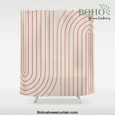 Minimal Line Curvature VI Shower Curtain Offical Boho Shower Curtain Merch