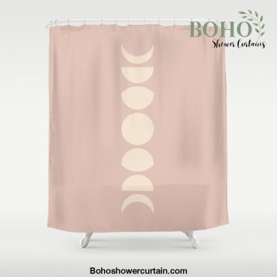 Minimal Moon Phases - Desert Rose Shower Curtain Offical Boho Shower Curtain Merch