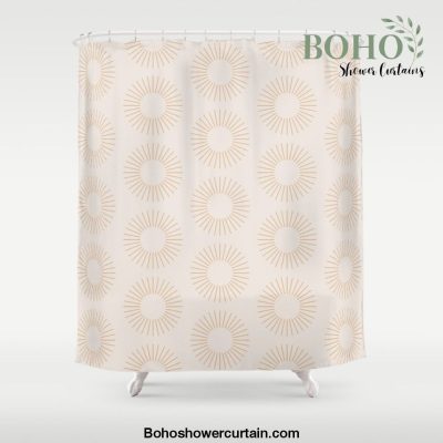 Minimalist Sunray Pattern XIV Shower Curtain Offical Boho Shower Curtain Merch