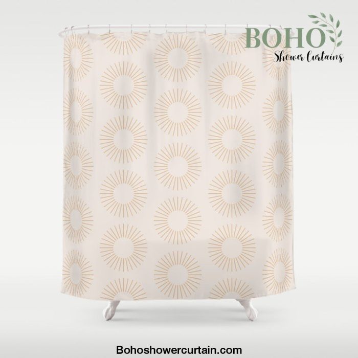 Minimalist Sunray Pattern XIV Shower Curtain Offical Boho Shower Curtain Merch