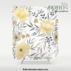 Modern, Floral Prints, Yellow, Gray and White Shower Curtain Offical Boho Shower Curtain Merch