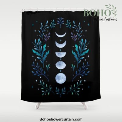 Moonlight Garden - Blue Shower Curtain Offical Boho Shower Curtain Merch