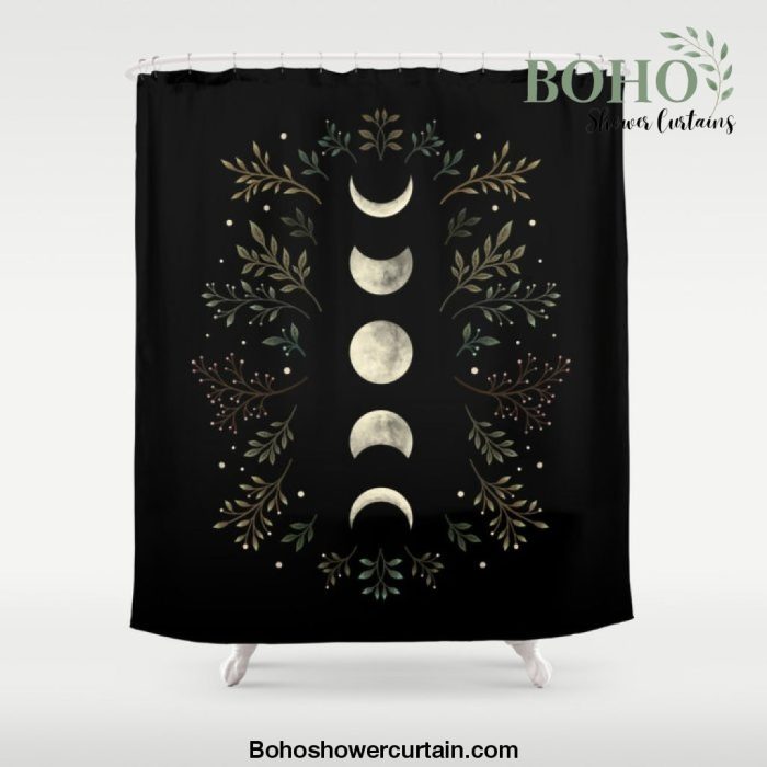 Moonlight Garden - Olive Green Shower Curtain Offical Boho Shower Curtain Merch