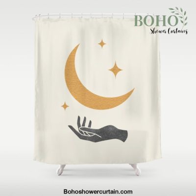 Moonlight Hand Shower Curtain Offical Boho Shower Curtain Merch