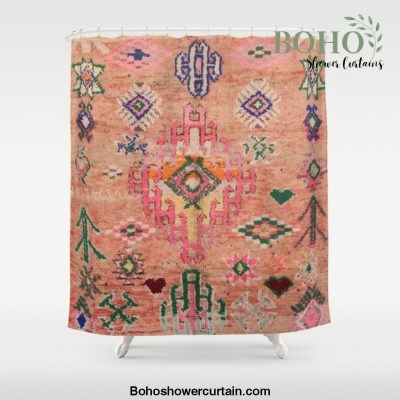 Moroccan Berber Traditional Carpet Shower Curtain Offical Boho Shower Curtain Merch